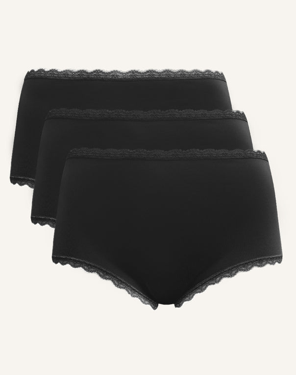 High-Panty-Set 3x "Basic" black