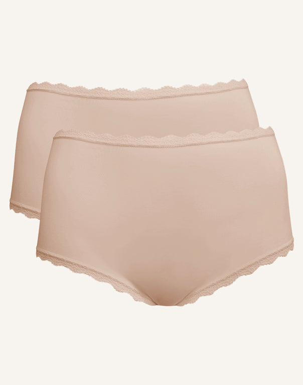High-Panty-Set 2x "Basic" cappuccino