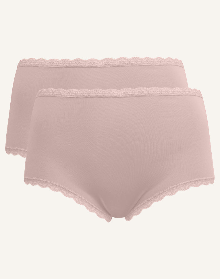 High-Panty-Set 2x "Basic" rose