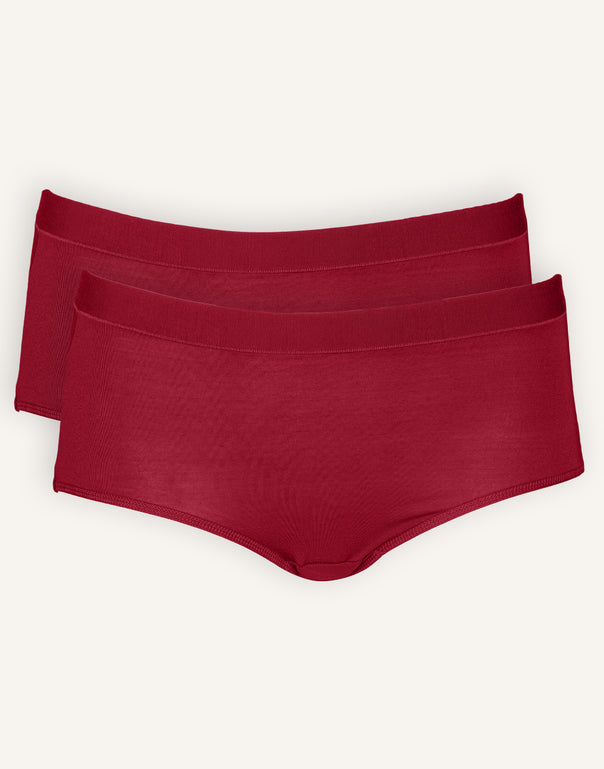 High-Panty-Set 2x "Cozy Basic" bordeaux