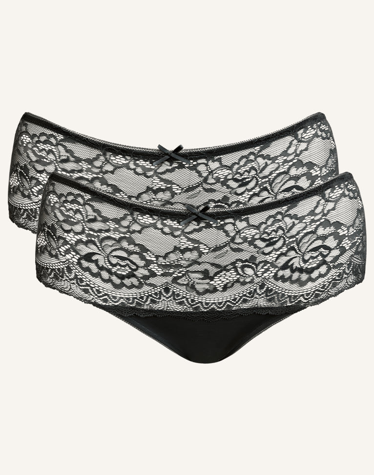 High-Panty-Set 2x "Lace Basic" black