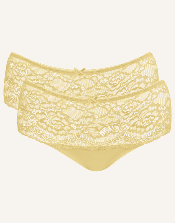High Panty Set 2x Lace Basic butter