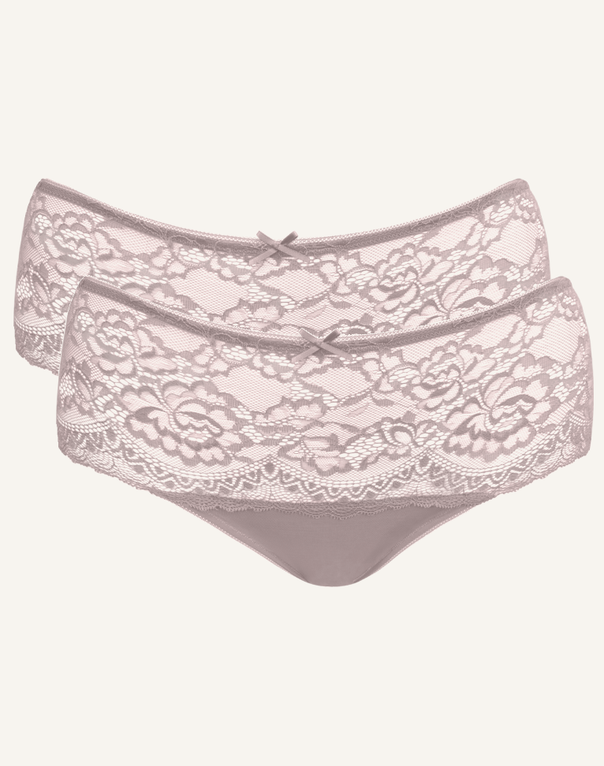 High-Panty-Set 2x Lace Basic taupe