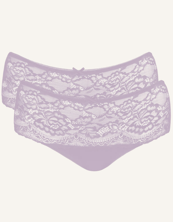 High-Panty-Set 2x "Lace Basic" violetgrey