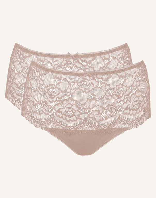 High-String-Set 2x "Lace Basic" cappuccino