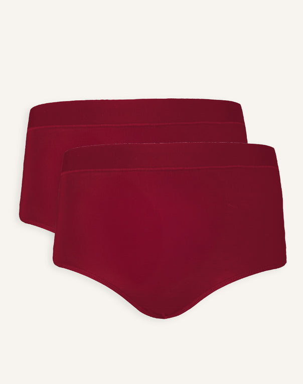 High-Waist Panty Set 2x Cozy Basic Bordeaux 