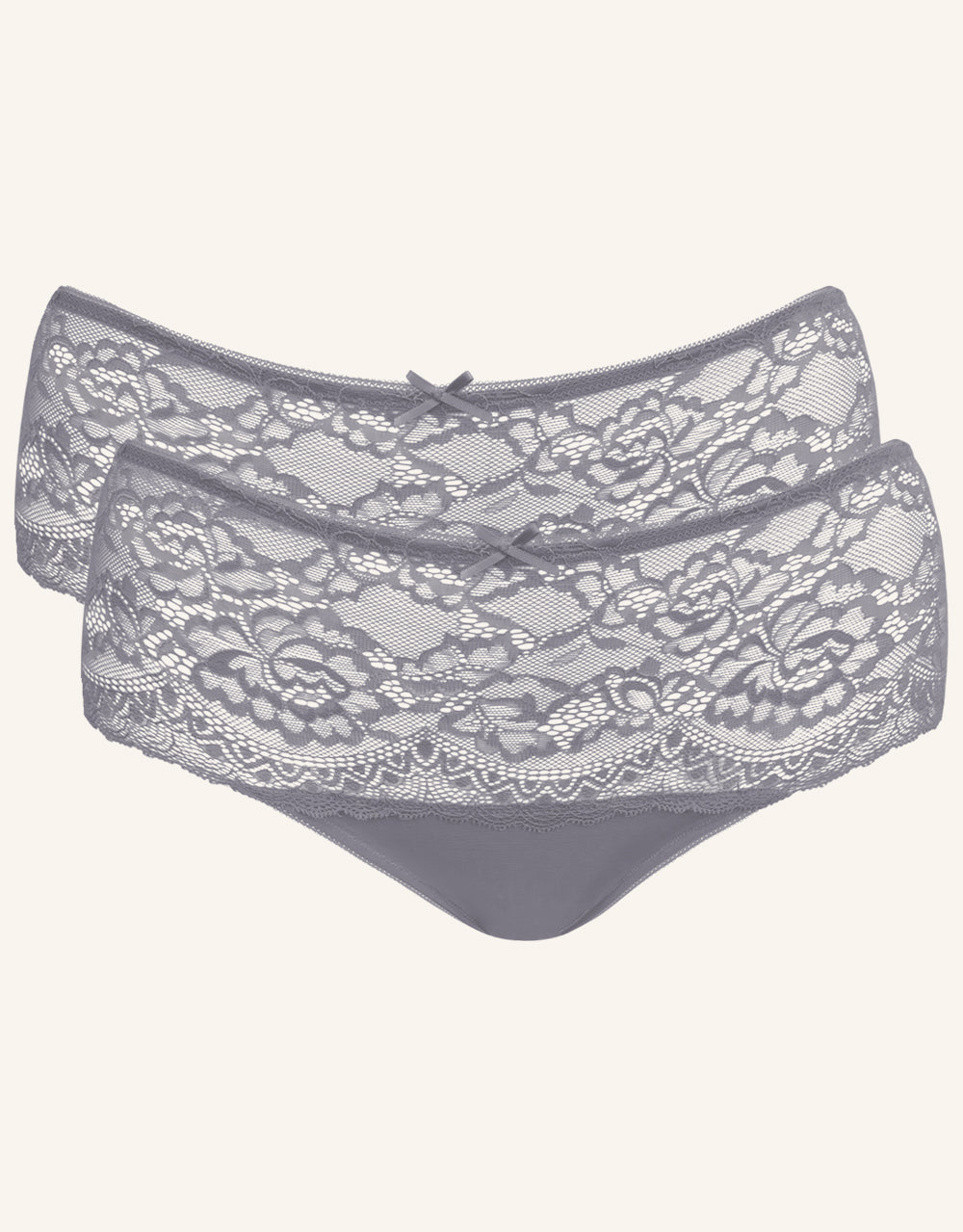 High-Panty-Set 2x "Lace Basic" grey