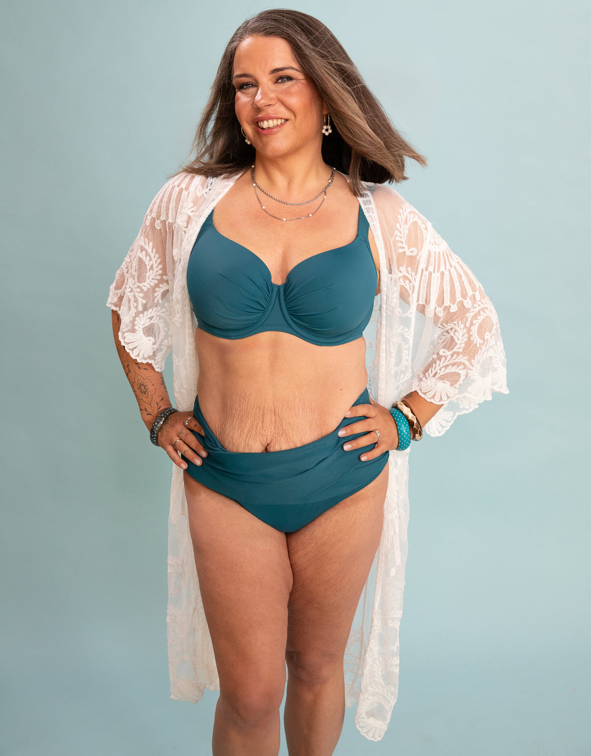Beach-Kimono Mambo Long Ivory