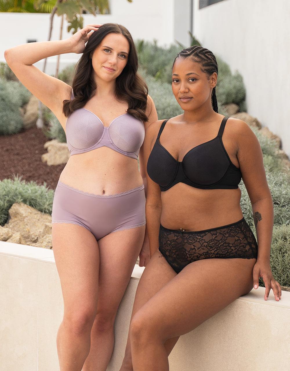 High-Panty "Basic" violet-grey