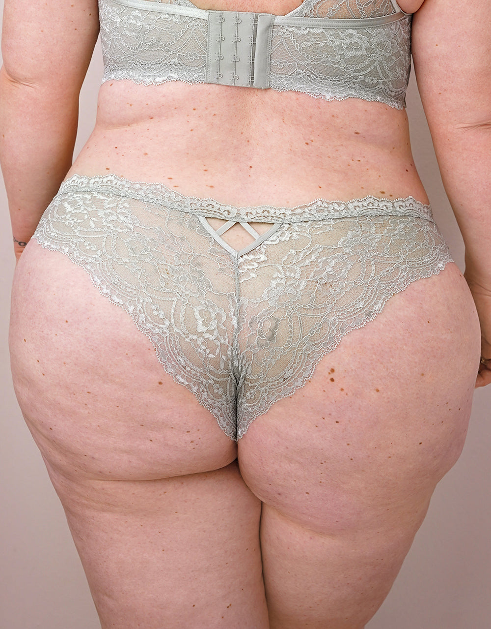 Brazilian-Slip "Eliana Satin" sagegrey