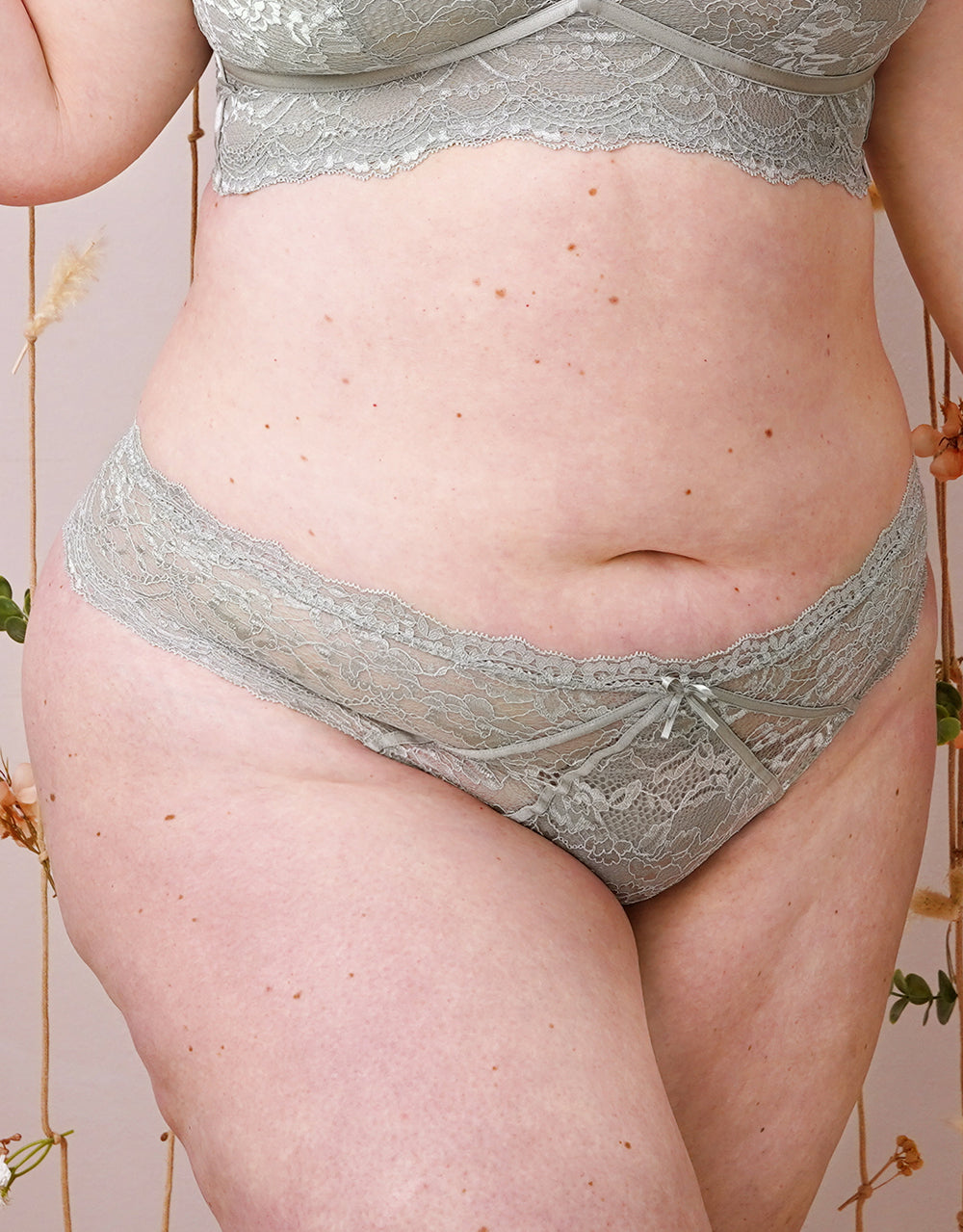 Brazilian-Slip "Eliana Satin" sagegrey