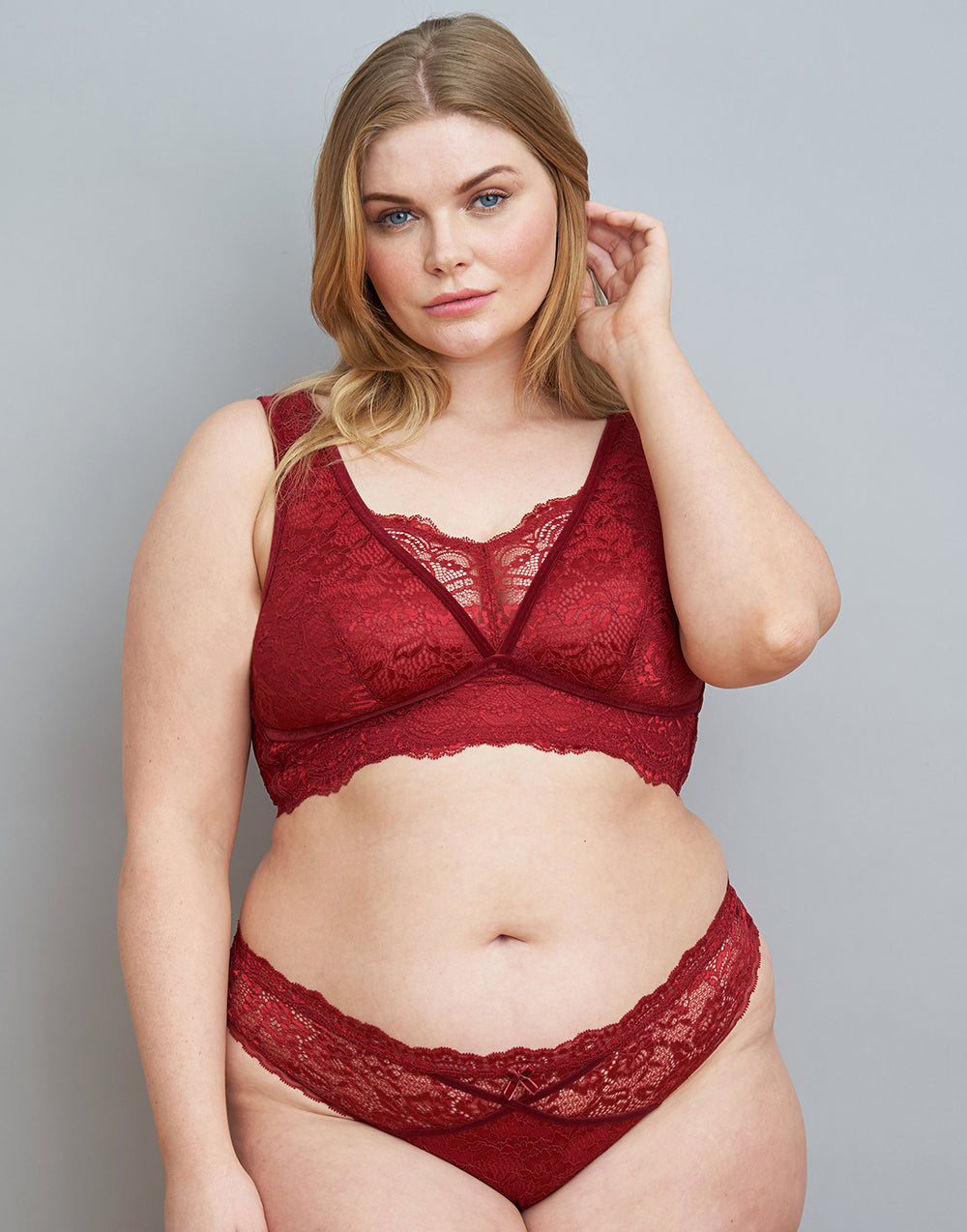 Brazilian-Slip "Eliana Velvet" burgundy