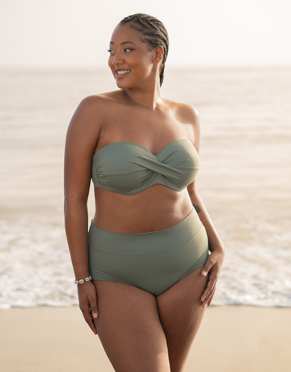 Fold-Over-Bikini-High-Panty "Monaco" khaki