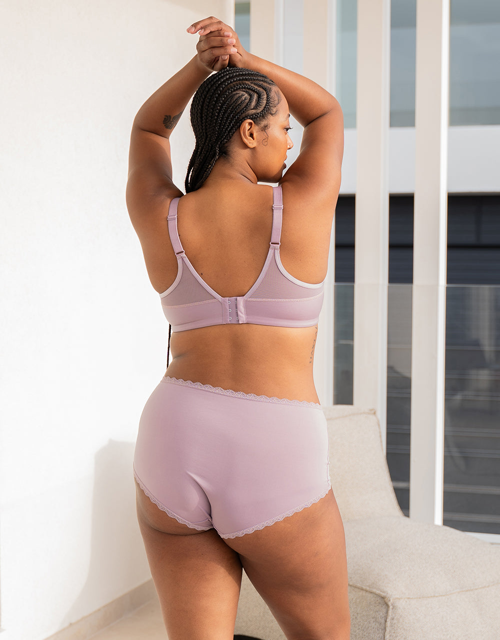 High-Panty-Set 2x "Basic" violet-grey