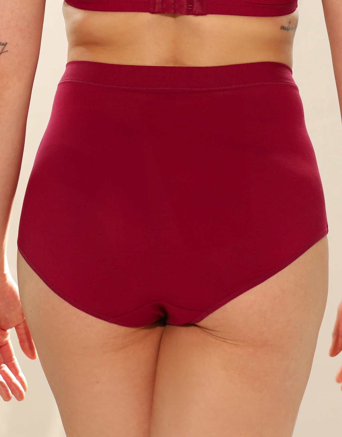 High-Waist-Panty "Cozy Basic" bordeaux