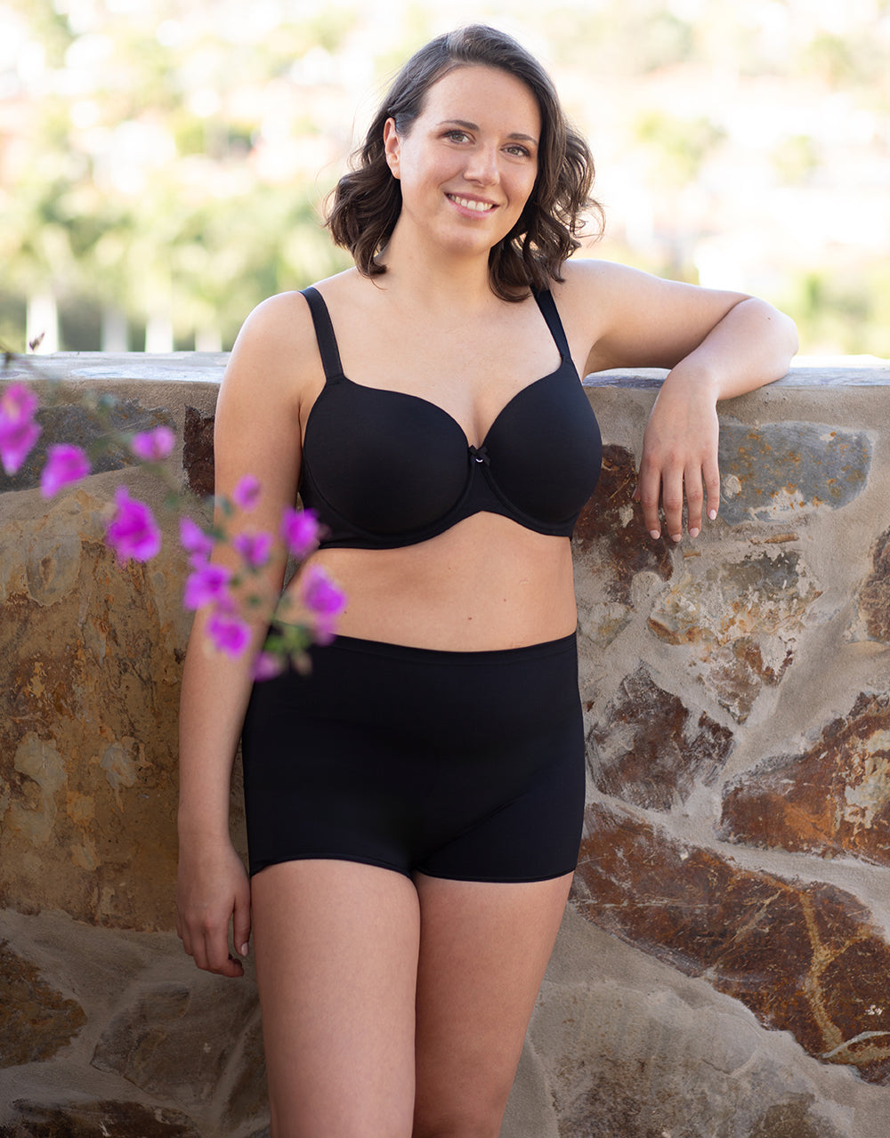 High-Waist-Shorts-Set 2x "Basic" black