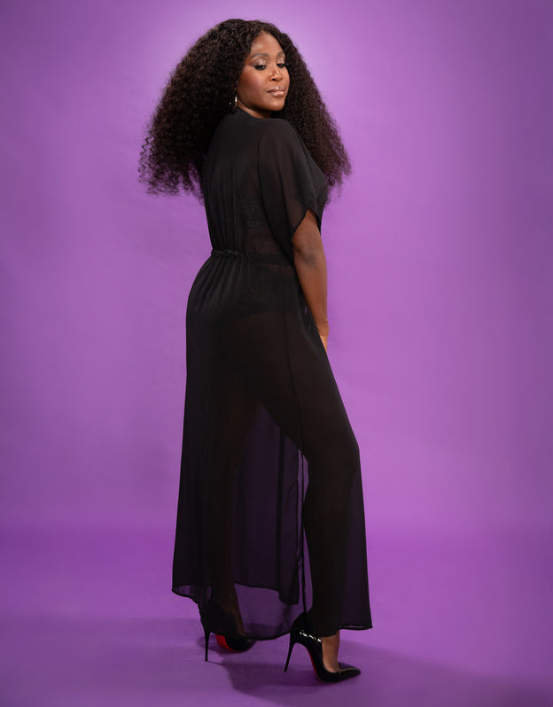 Kleid "Sheer" transparent black