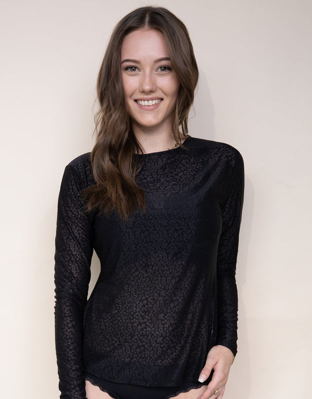 Langarmshirt Leo Black