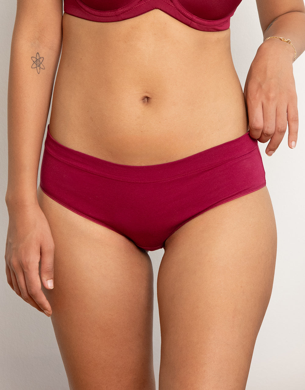 Panty-Set 2x "Cotton Basic" bordeaux