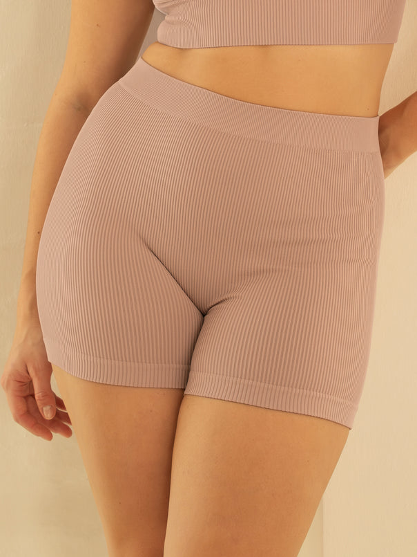 High-Waist-Shorts "Freeda" taupe