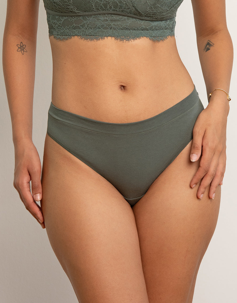 String-Set 2x "Cotton Basic" olive