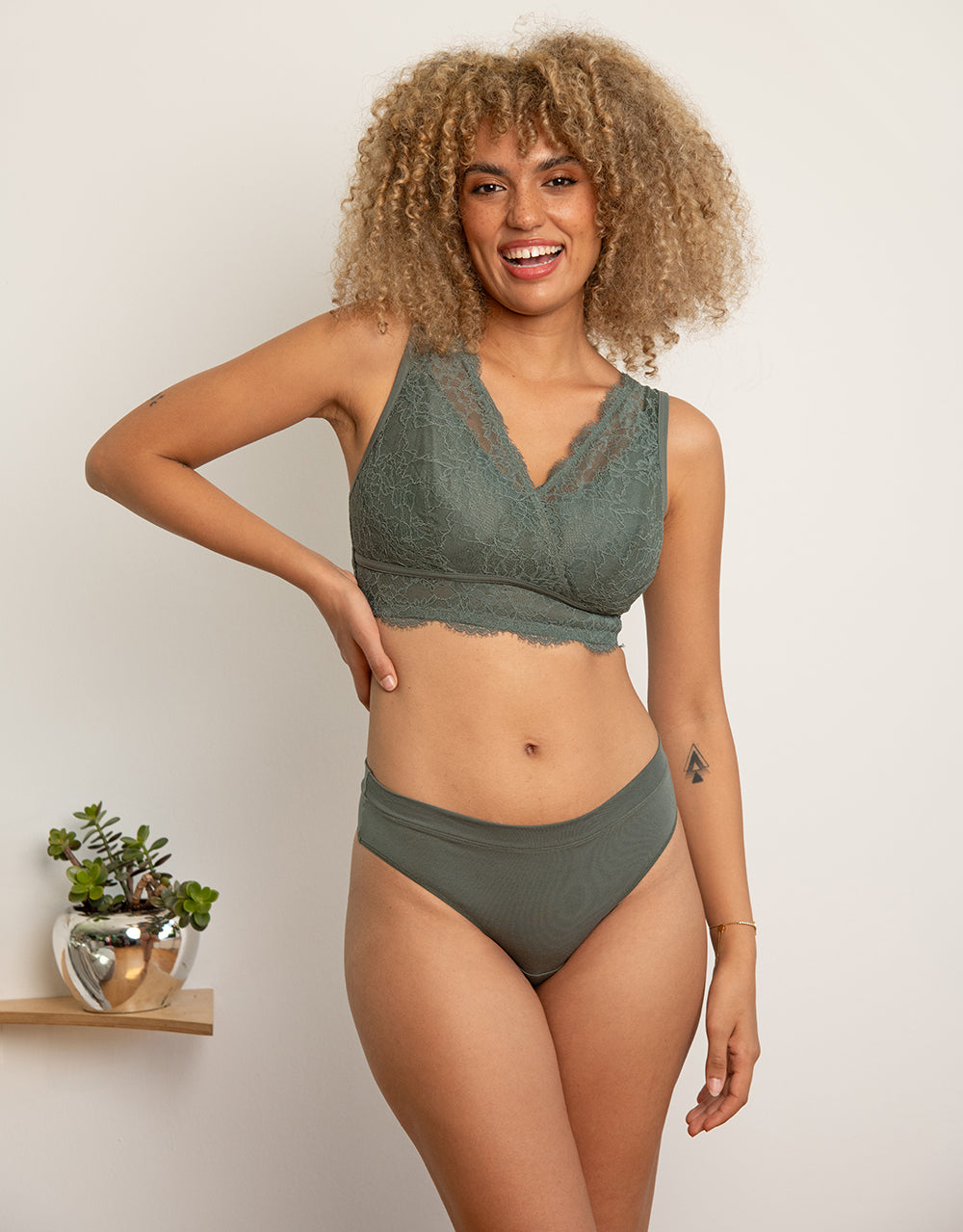 String-Set 2x "Cotton Basic" olive