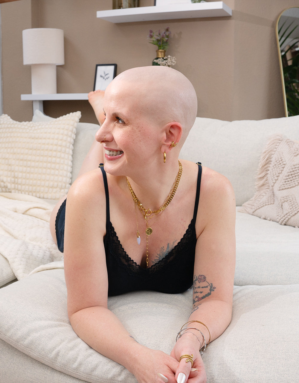 Top "Cotton-Lace" black